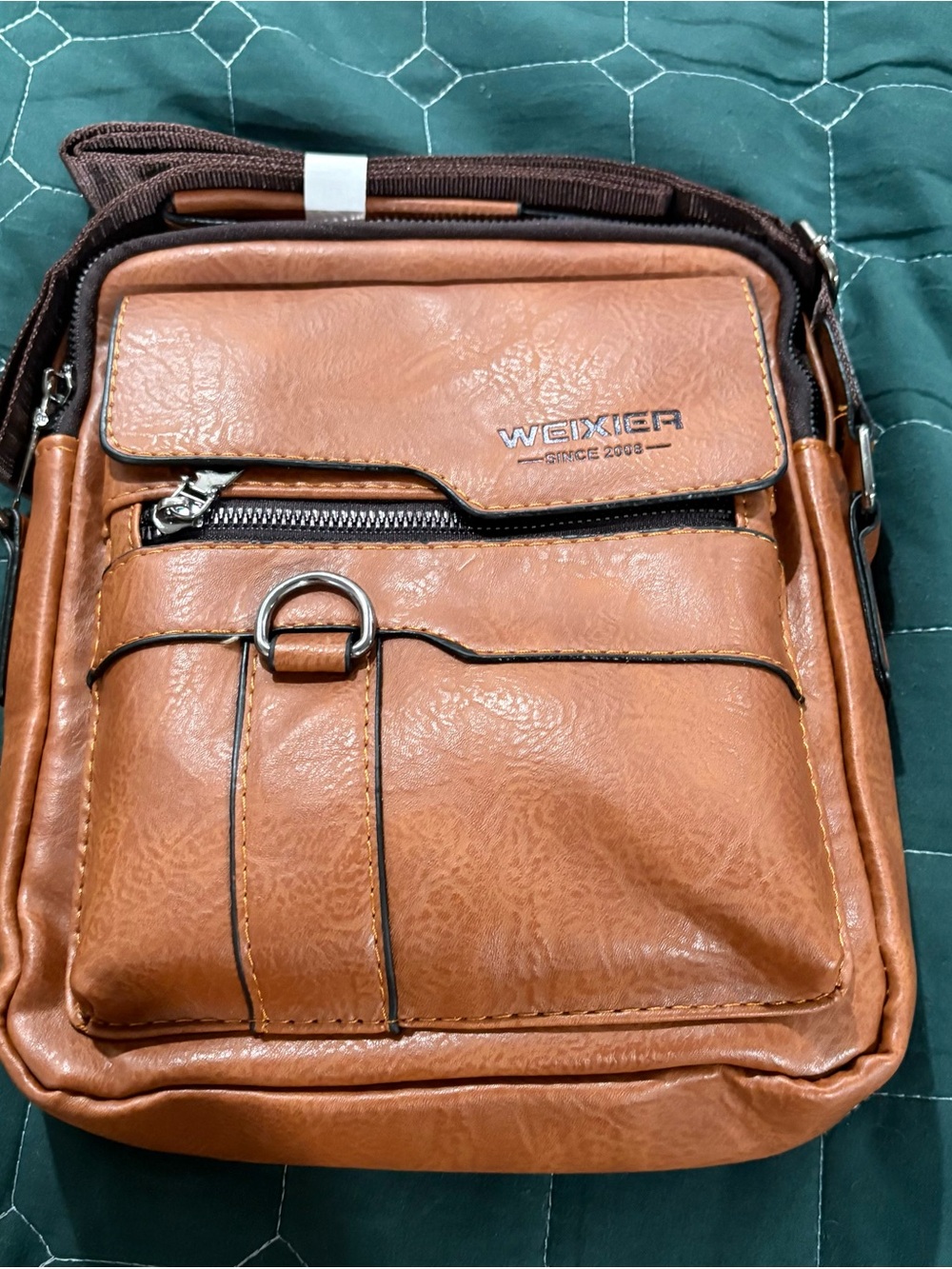 WEIXIER Women's Tan Messenger Crossbody Bag